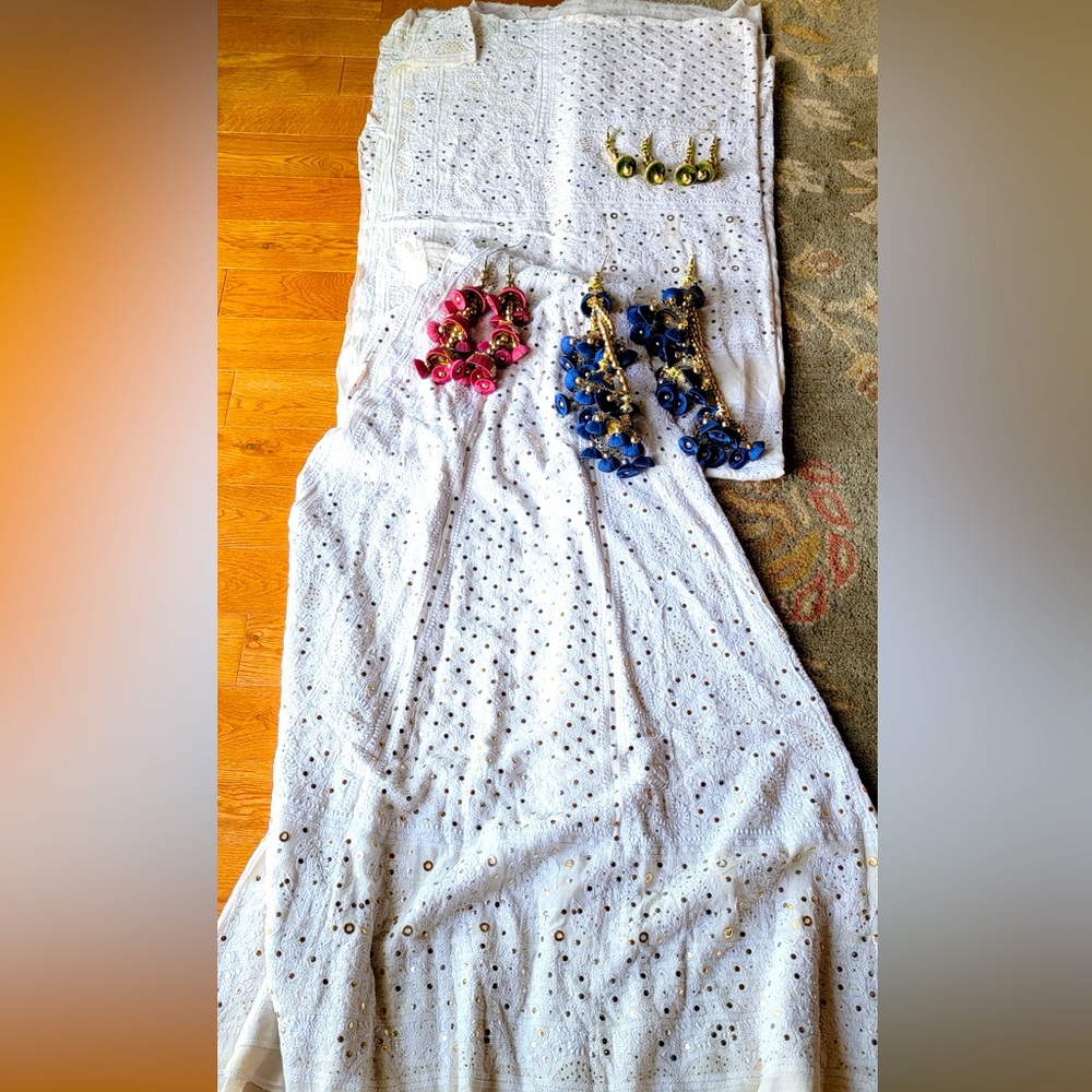 Uncut Chikankari Lehnga w/ blouse piece
